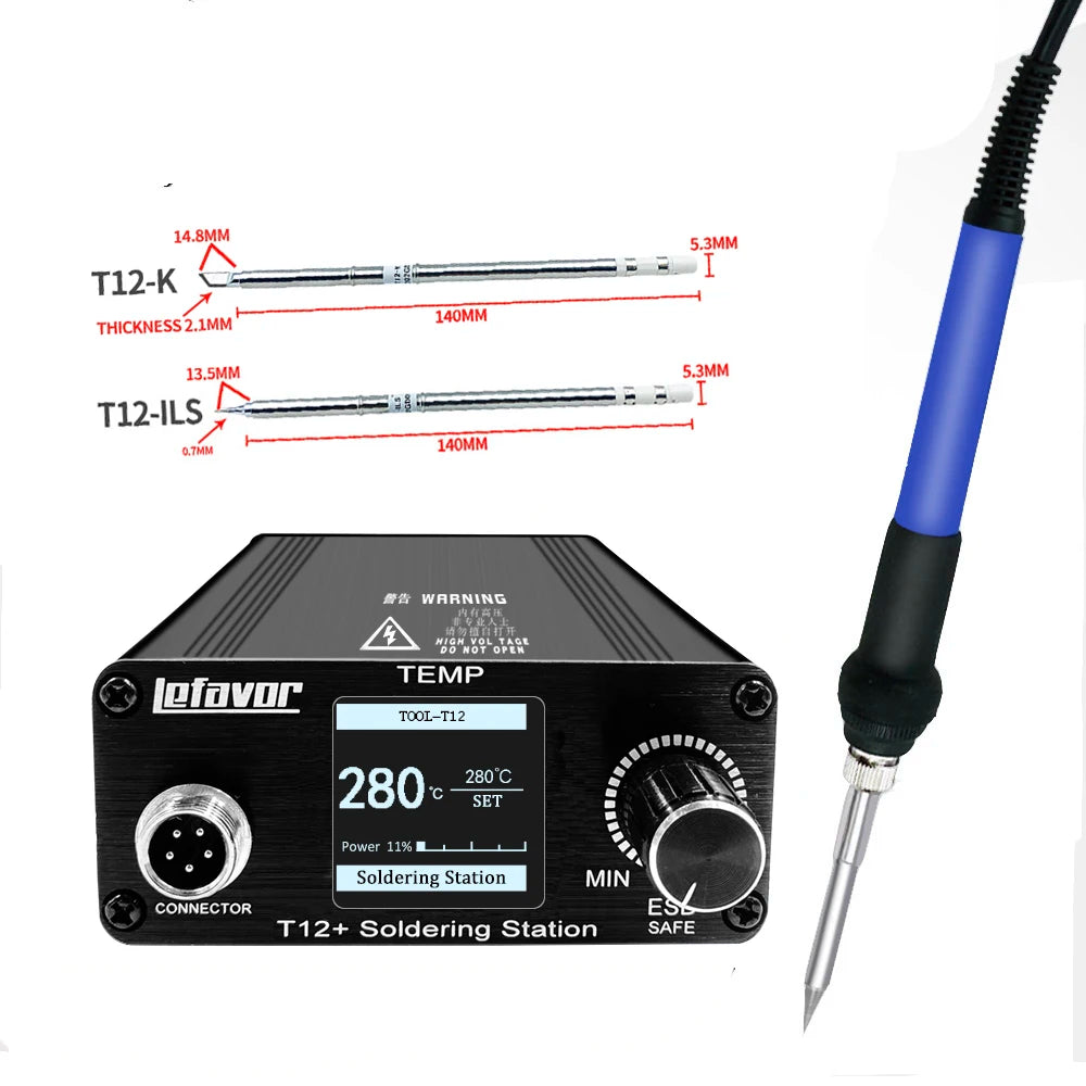 T12 75W Digital Soldering Iron StationTips Welding Rework Station  temperature adjustable control  microcontroller 