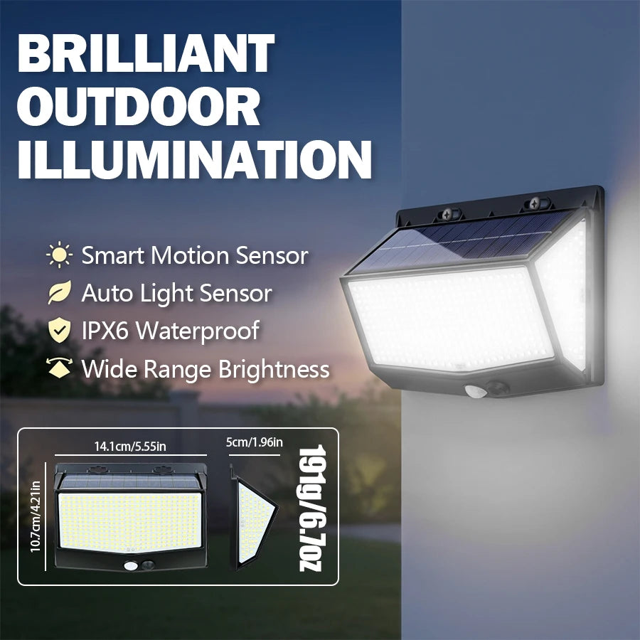 Solar PIR Wall Light with LED and Pack Options