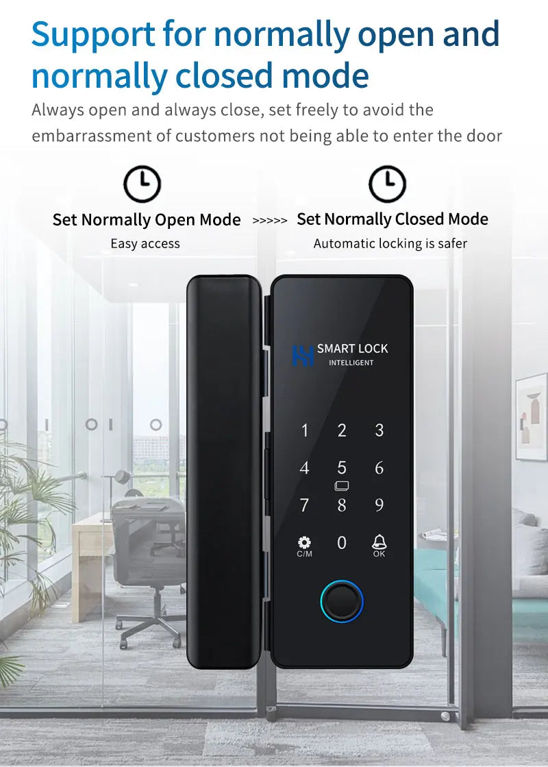 Bluetooth-tasted Lock til glas- eller rammede døre