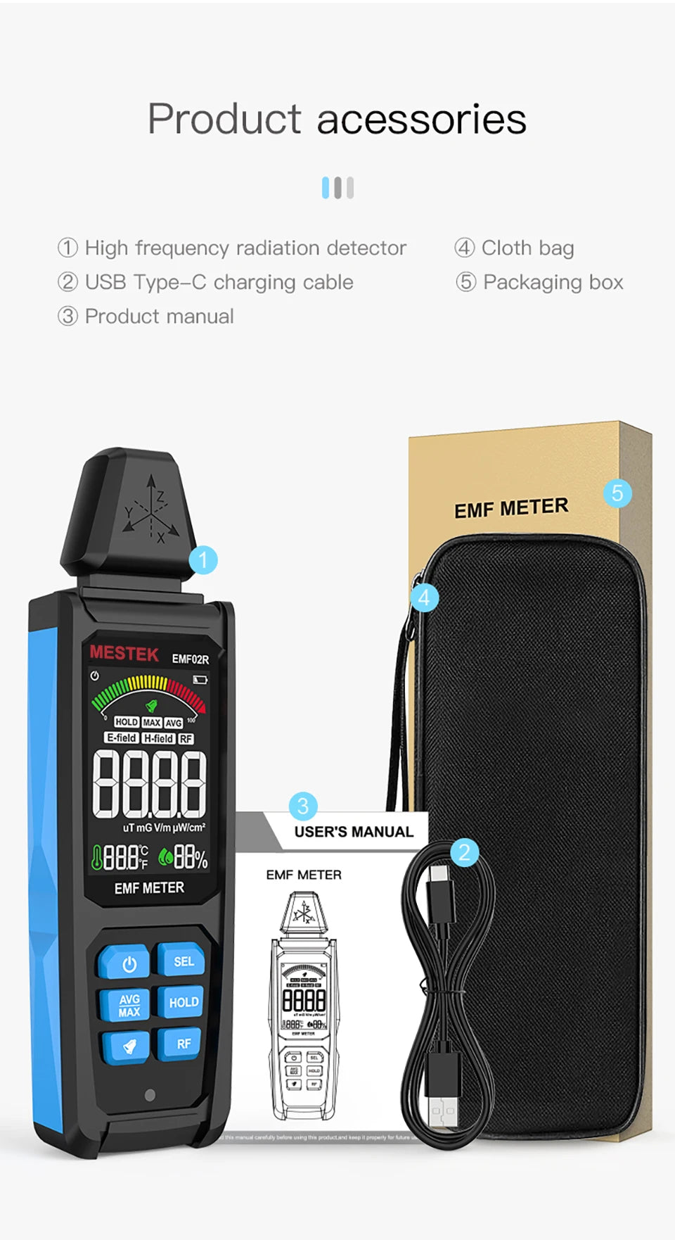 EMF02R Electromagnetic Field Meter
