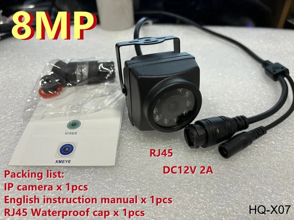 8MP 4K IR IP Security Camera with Motion Detection, H.265, Audio, Waterproof