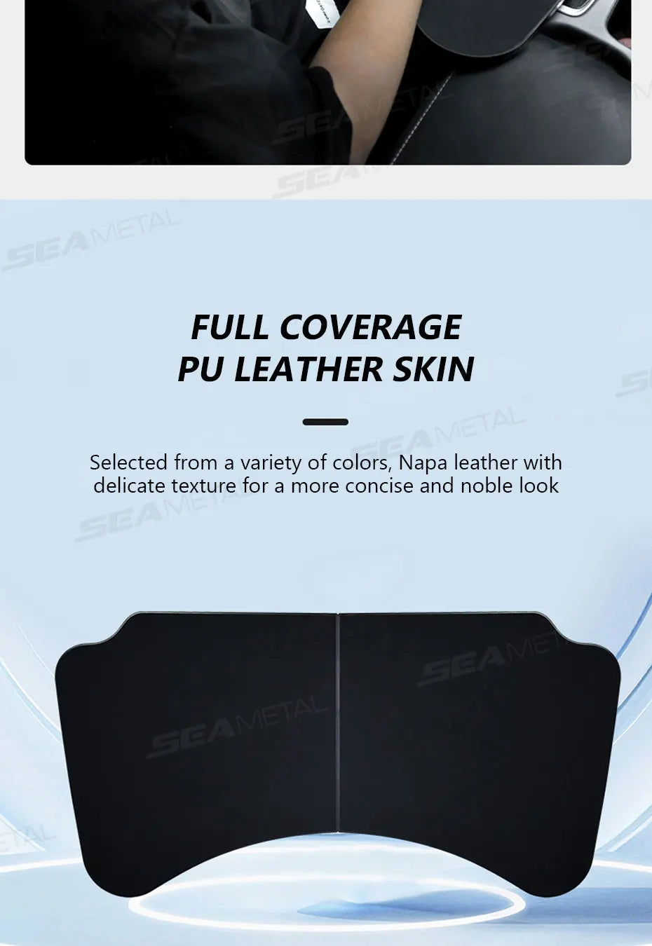 SEAMETAL Car Temporary Tray for Laptop Stable Large Load-Bearing Car Table Board Foldable Large Car Dining Table Drink Holder