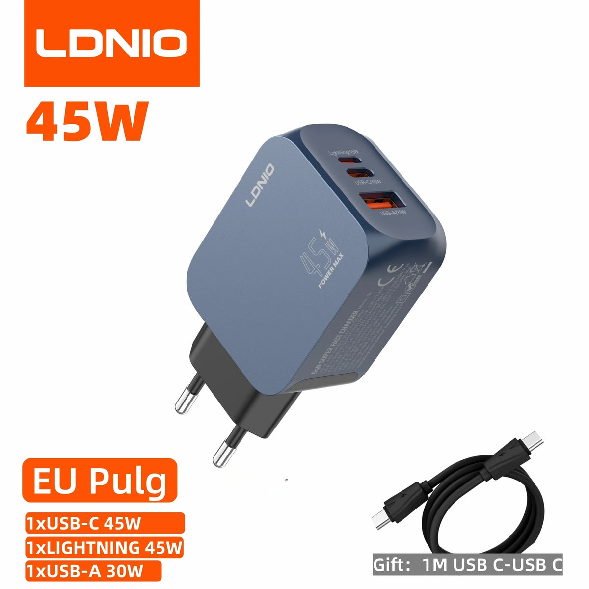 GaN USB nabíjačka - varianty 45 W, 65 W alebo 100 W