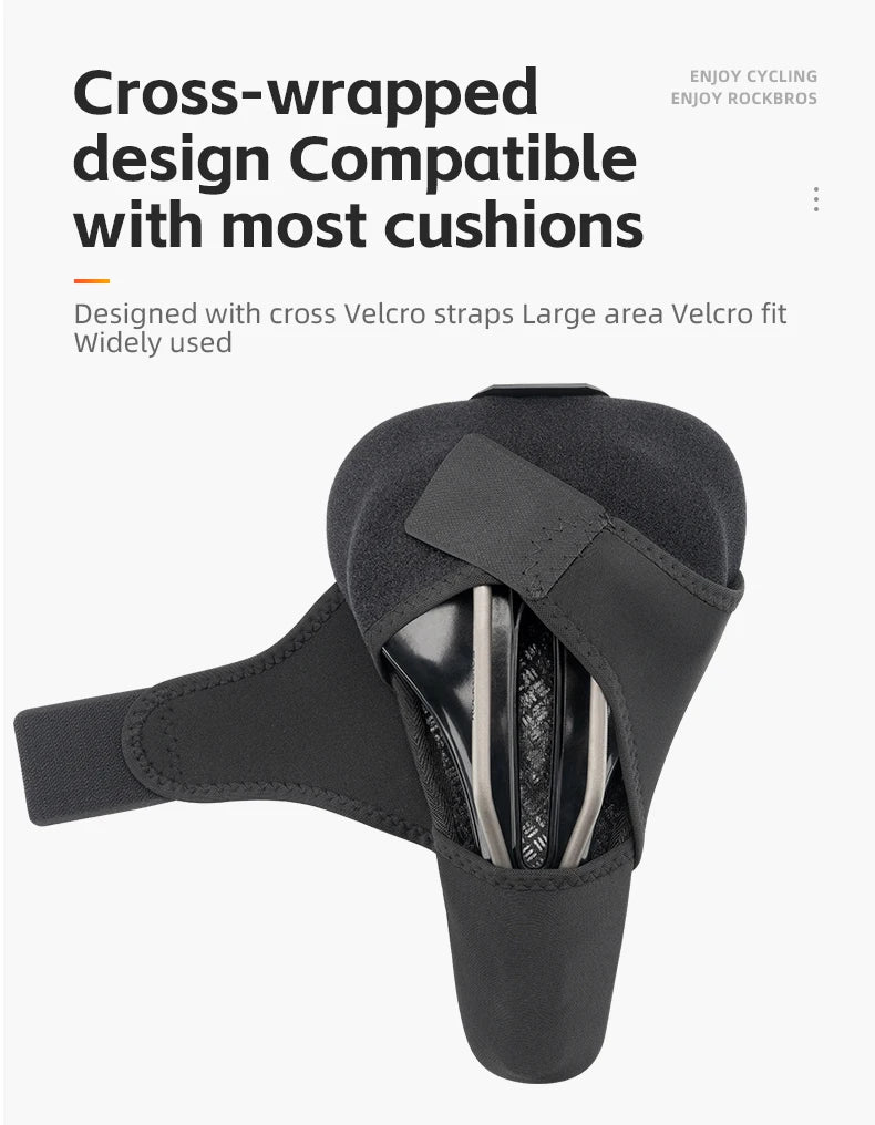 Memory Foam Bicycle Saddle Cover with Gel Cushion and Anti-Slip Fit