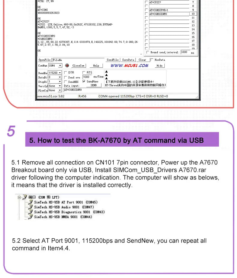 Moduł A7670E LTE Cat 1 Multi-Band 4G GSM GPRS