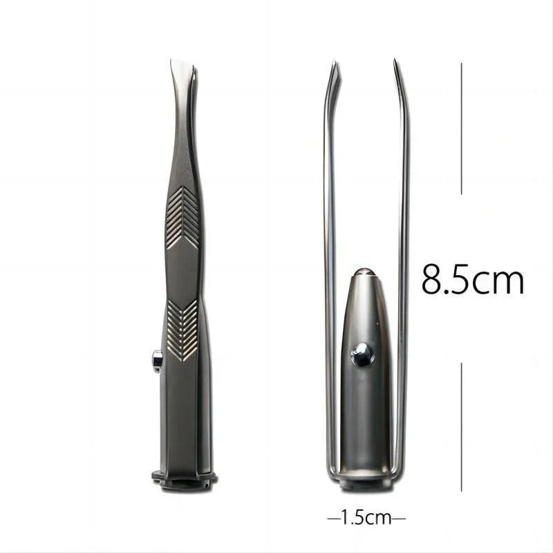 1pc Portable Stainless Steel Smart Design Eyebrow Hair Remove Tweezer With LED Light Makeup Tool 