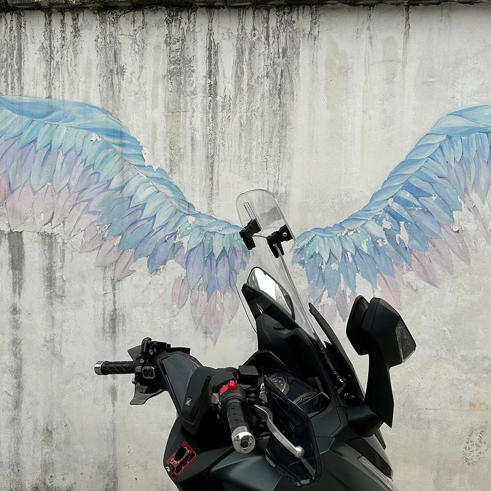 Universal Motorcycle Windshield Extension Adjustable Spoiler Clamp-On Windscreen Deflector For BMW KAWASAKI YAMAHA HONDA SUZUKI 