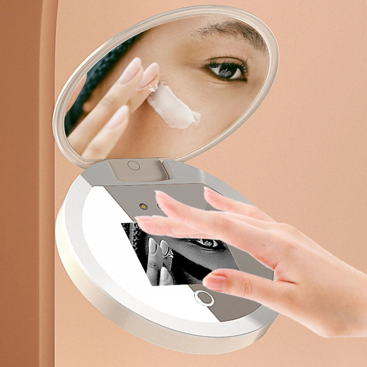 Illuminated UV Camera Makeup Mirror