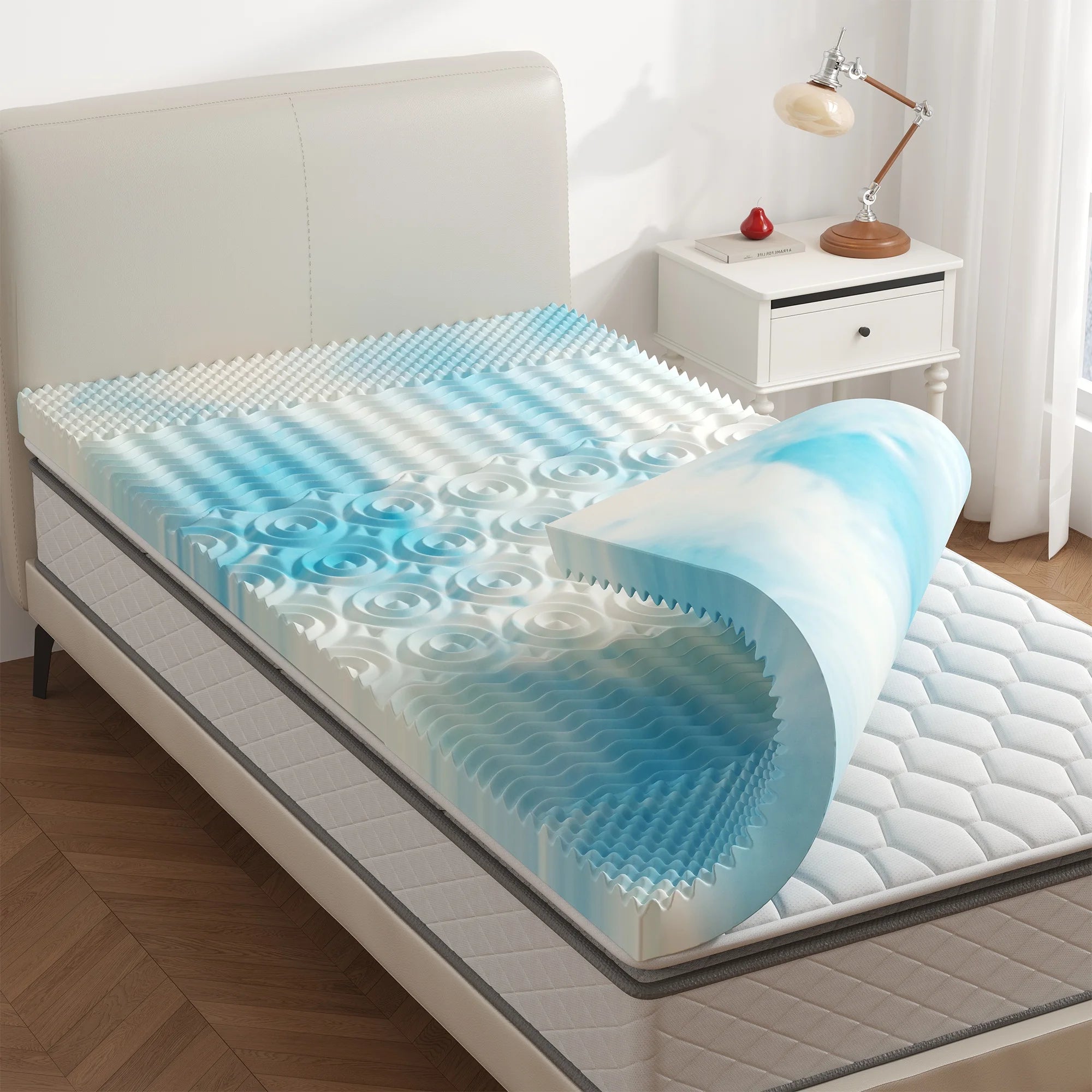 3-Inch Gel Memory Foam Mattress Topper with 5-Zone Support Full
