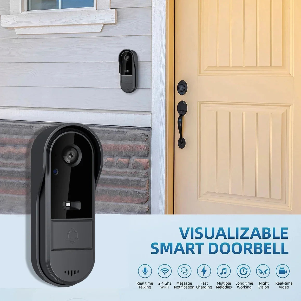 Wi-Fi Video Doorbell with Two-Way Audio
