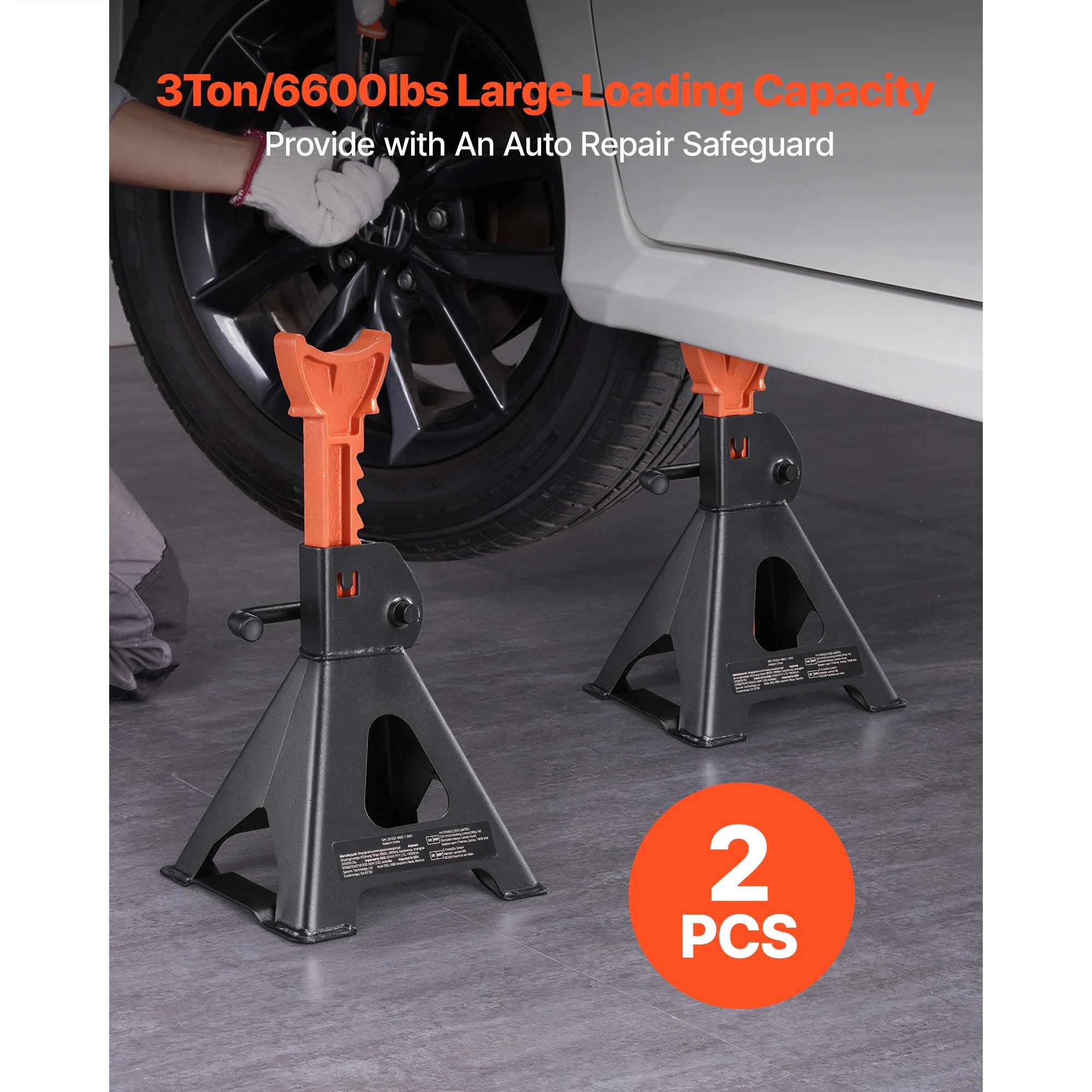 Heavy Duty Steel Jack Stands 3 Ton / 6 Ton with Locking
