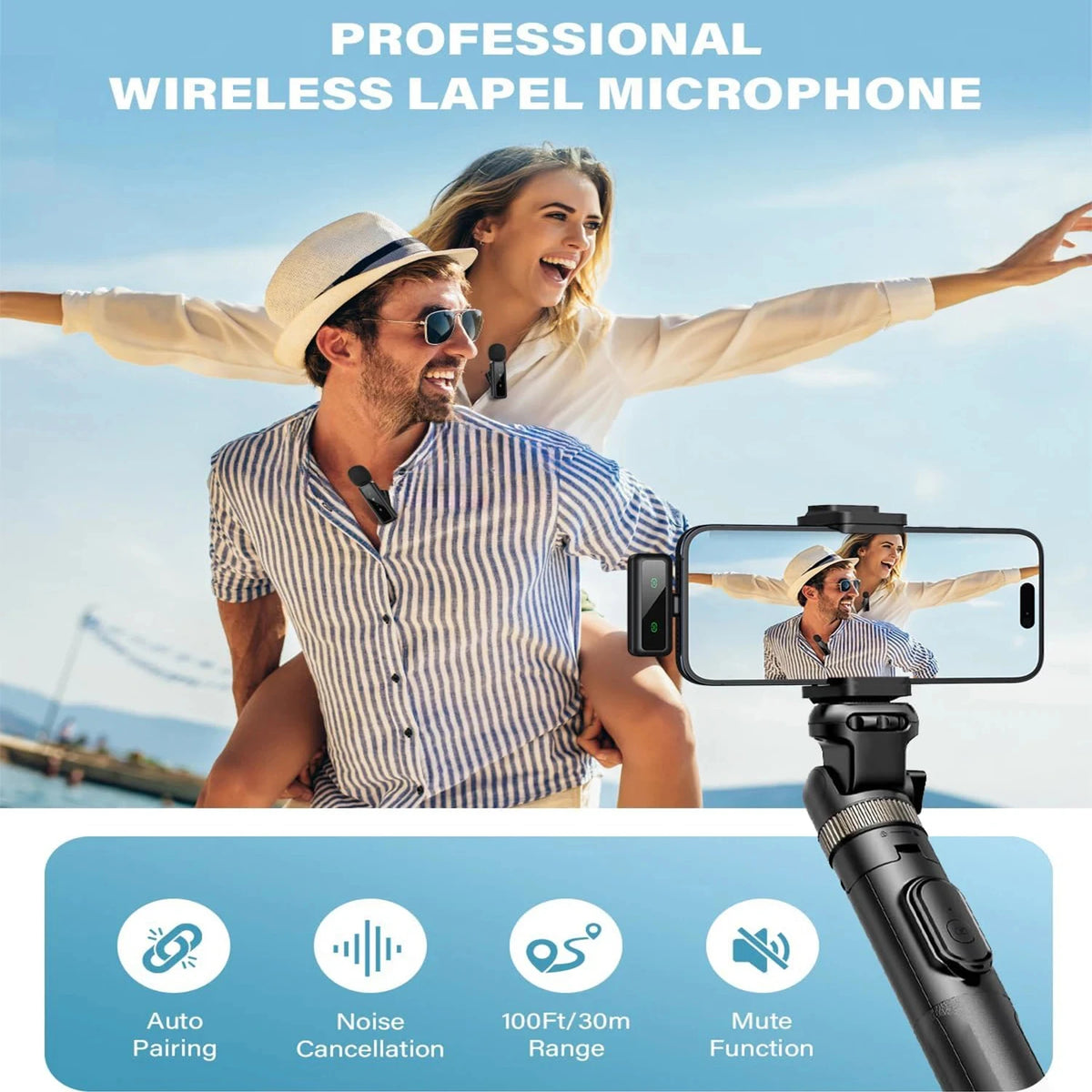 Wireless Lavalier Microphone - Phone Connector Options