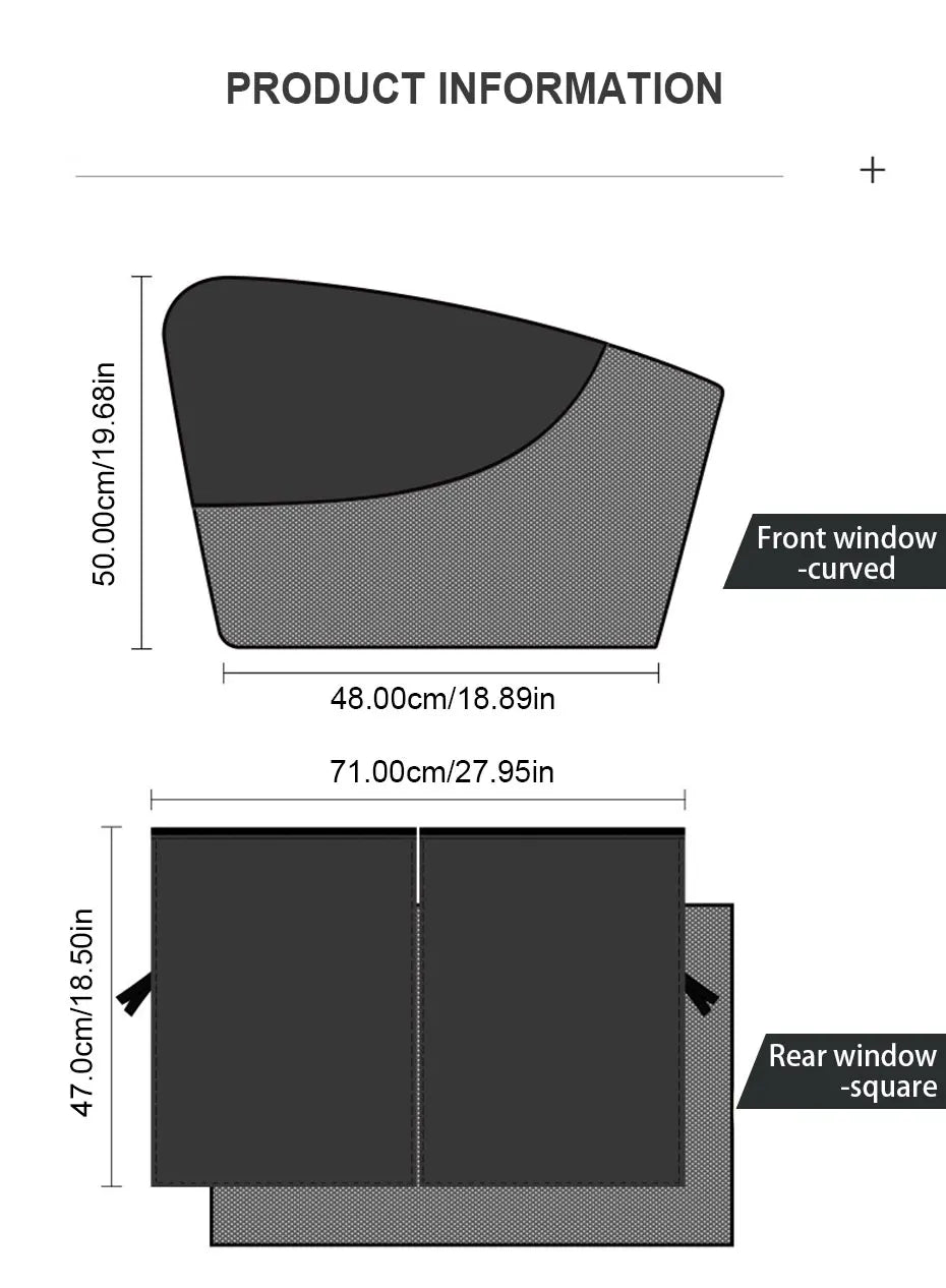 SEAMETAL 2Pcs Car Curtains Magnet Double Layer Side Window Sun Shade Privacy Curtain UV Block Sun Protection Cover for Children