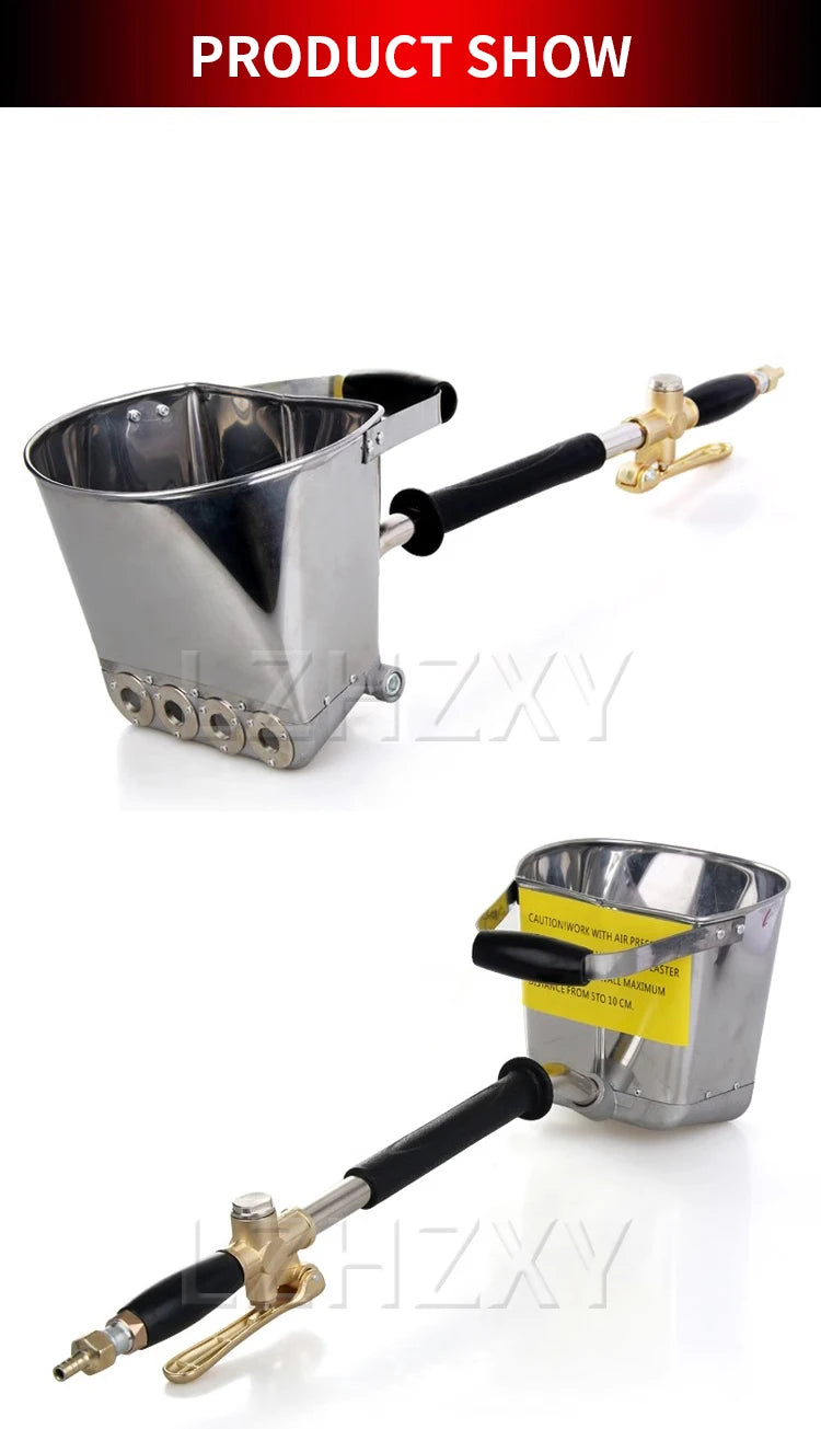4‑Jet Cement Mortar Sprayer Gun with 4L Hopper for Walls & Ceilings