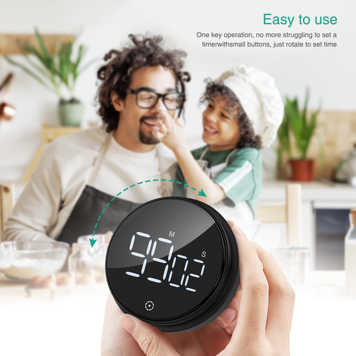 Rotary Digital Timer with Magnetic Back