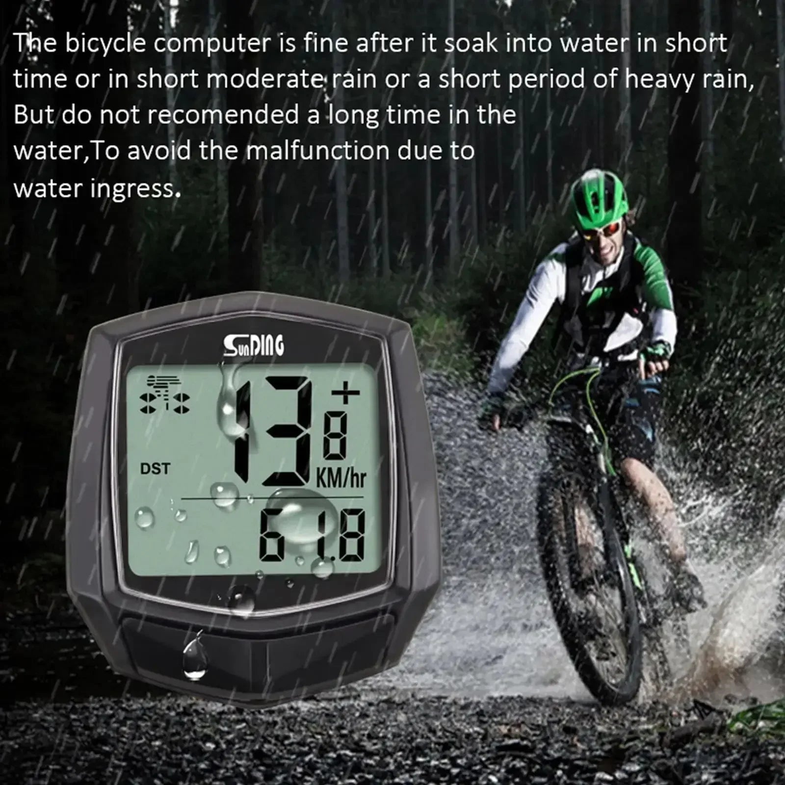 Bicycle Cycling Computer LCD Display Wired Odometer 15 Kinds of Functions Accurate Recording Auto Sleep Replaceable Battery 