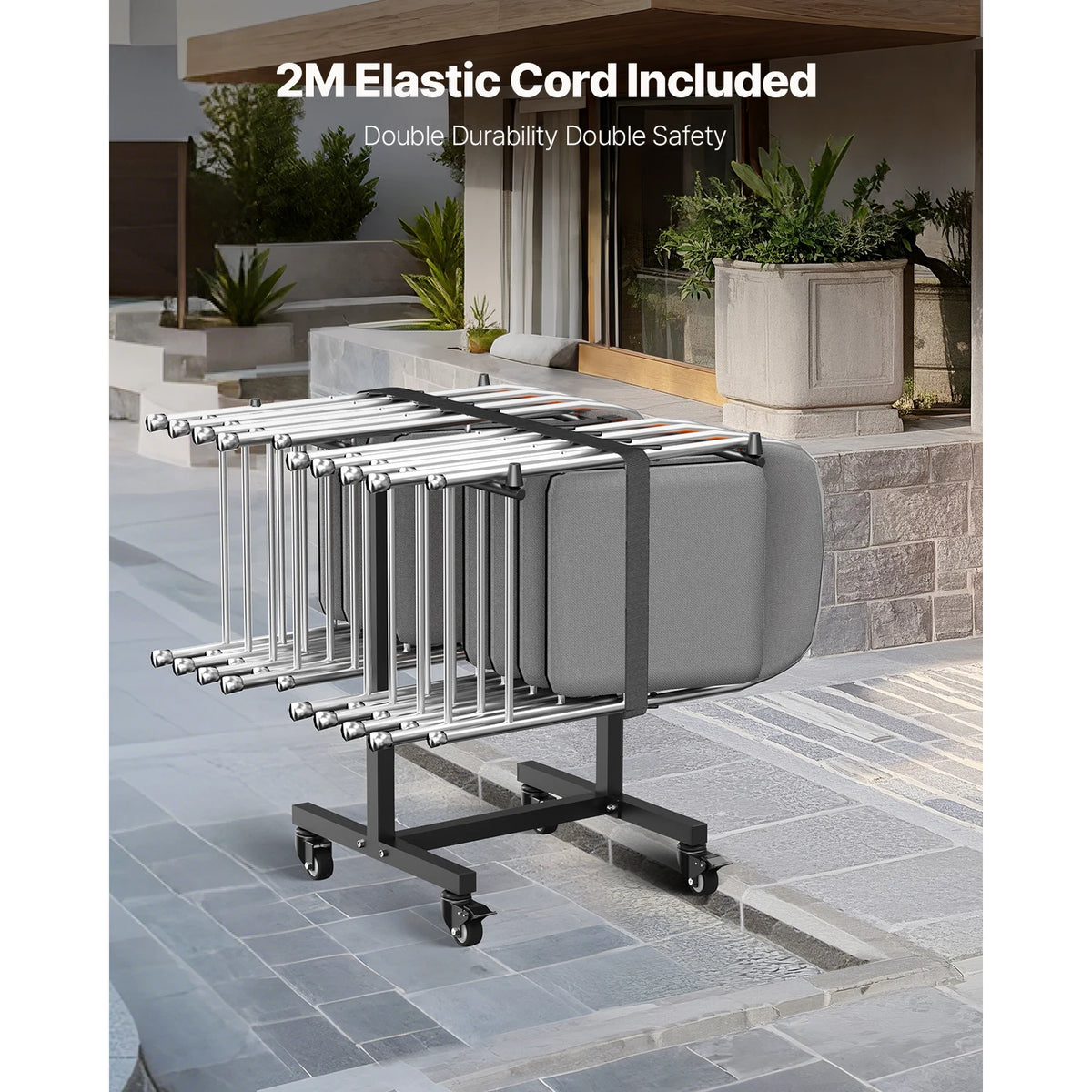 Folding Chair Storage Cart, 200 lb Capacity