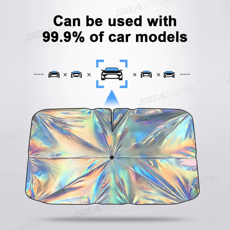 SEAMETAL Car Windshield Sun Shade Universal Front Window Sunshade Cover Summer Auto UV Reflection Film Umbrella Heat Insulation