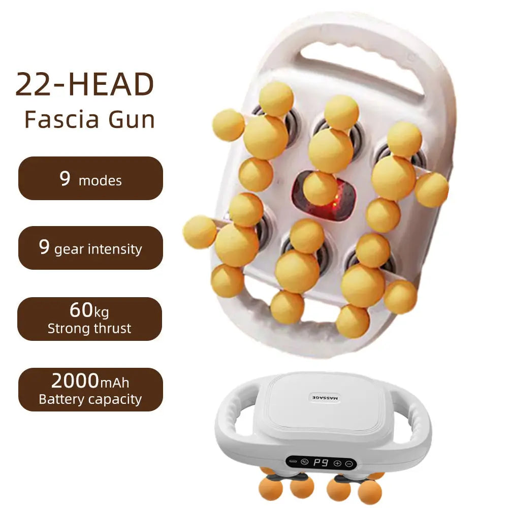 22-Head Fascia Gun High-Frequency Vibration Body Massage Gun Back and Waist Massager Neck Shoulder Massager Muscle masajeador 