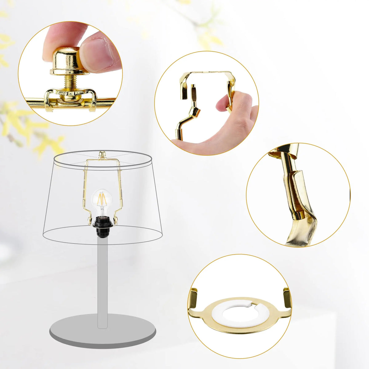 Adjustable Lamp Shade Harp Kit, 7-10 Inches