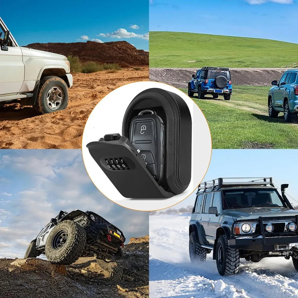 Magnetic Key Lock Box with 4-Digit Code for Car or Outdoor Use