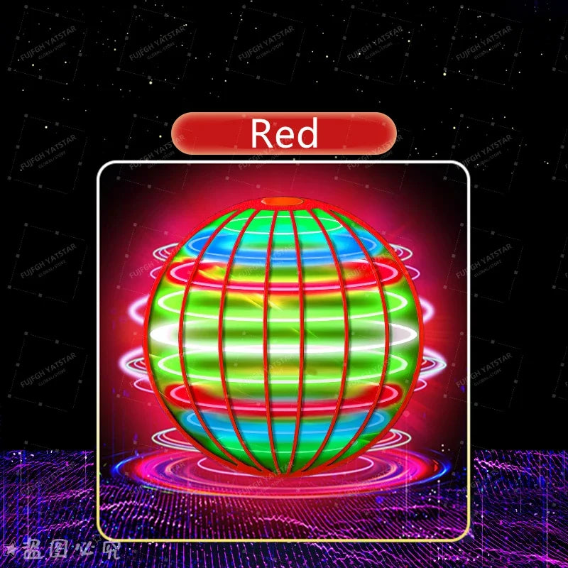 Flying Ball Children's Hand Controlled Color LED Cosmic Globe 360 ° Rotating Suspension Ball Suitable for Indoor and Outdoor Toy 