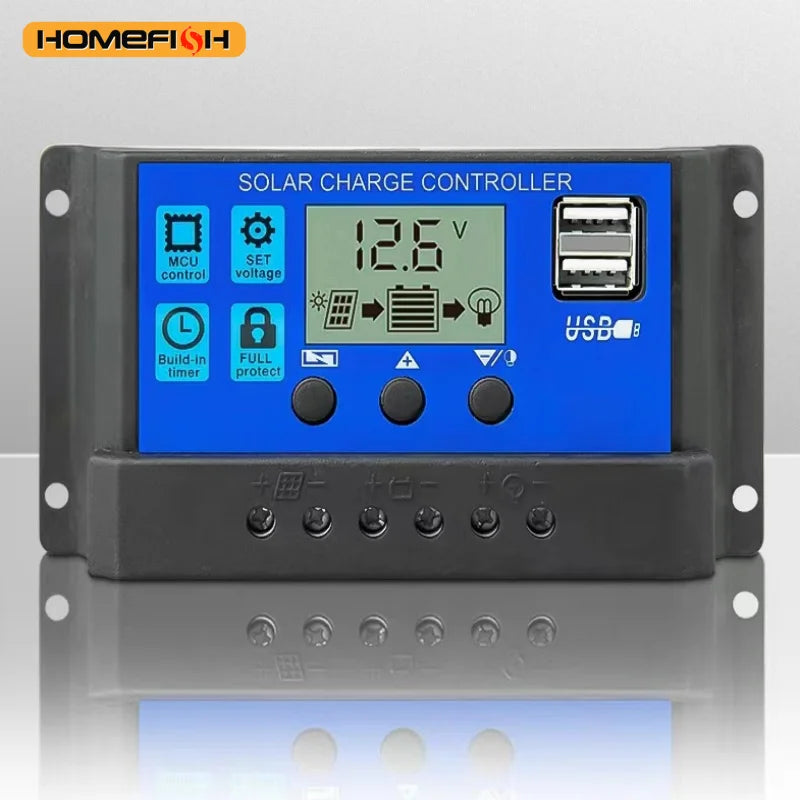 12V/24V PWM Solar Charge Controller with LCD