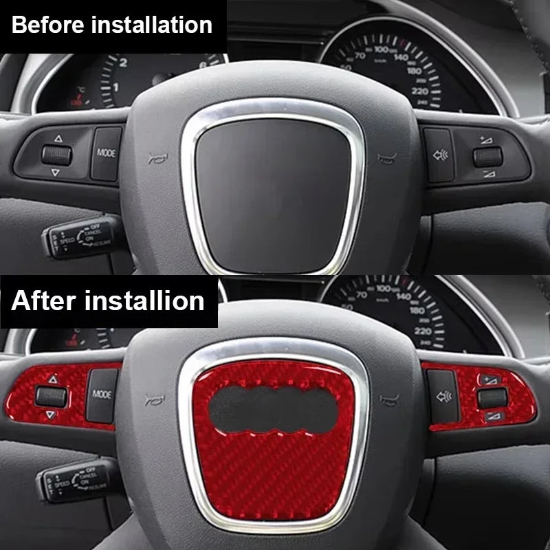 Carbon Fiber Steering Wheel Ring Trim for Audi A4 A6 Q5 Q7 A3