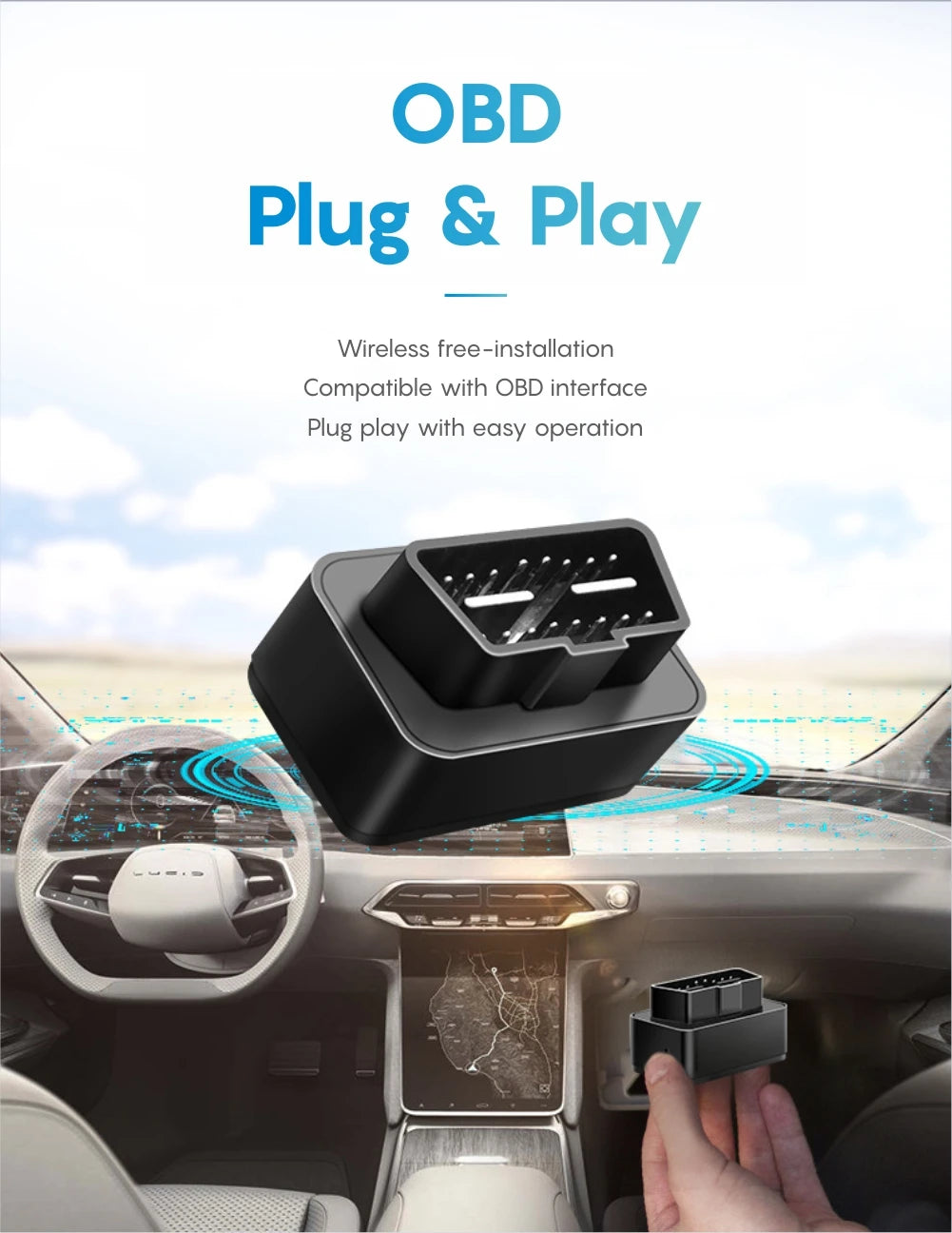 Mini OBD GPS Tracker With On-Board Diagnostics Real-time Tracking Multiple Alerts Driver Behaviors Locator DK22 2G
