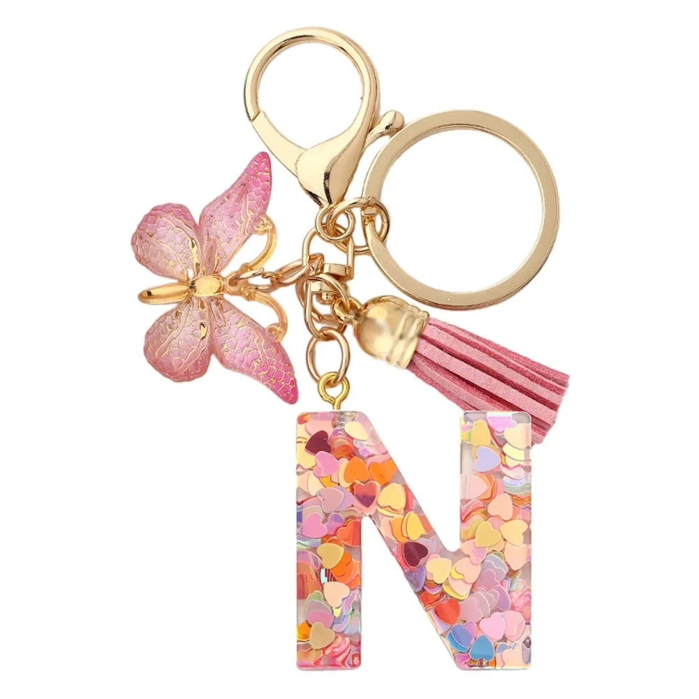 Fashion DIY Κεφαλίδες A-Z Letters keychain Μεταλλικός Φαρέτρα Pendant Key Chain Γυναίκες Κλειδί Αυτοκινήτου Αλυσίδα Απλό Γράμμα Όνομα Κλειδί Δώρο Κοσμήματα