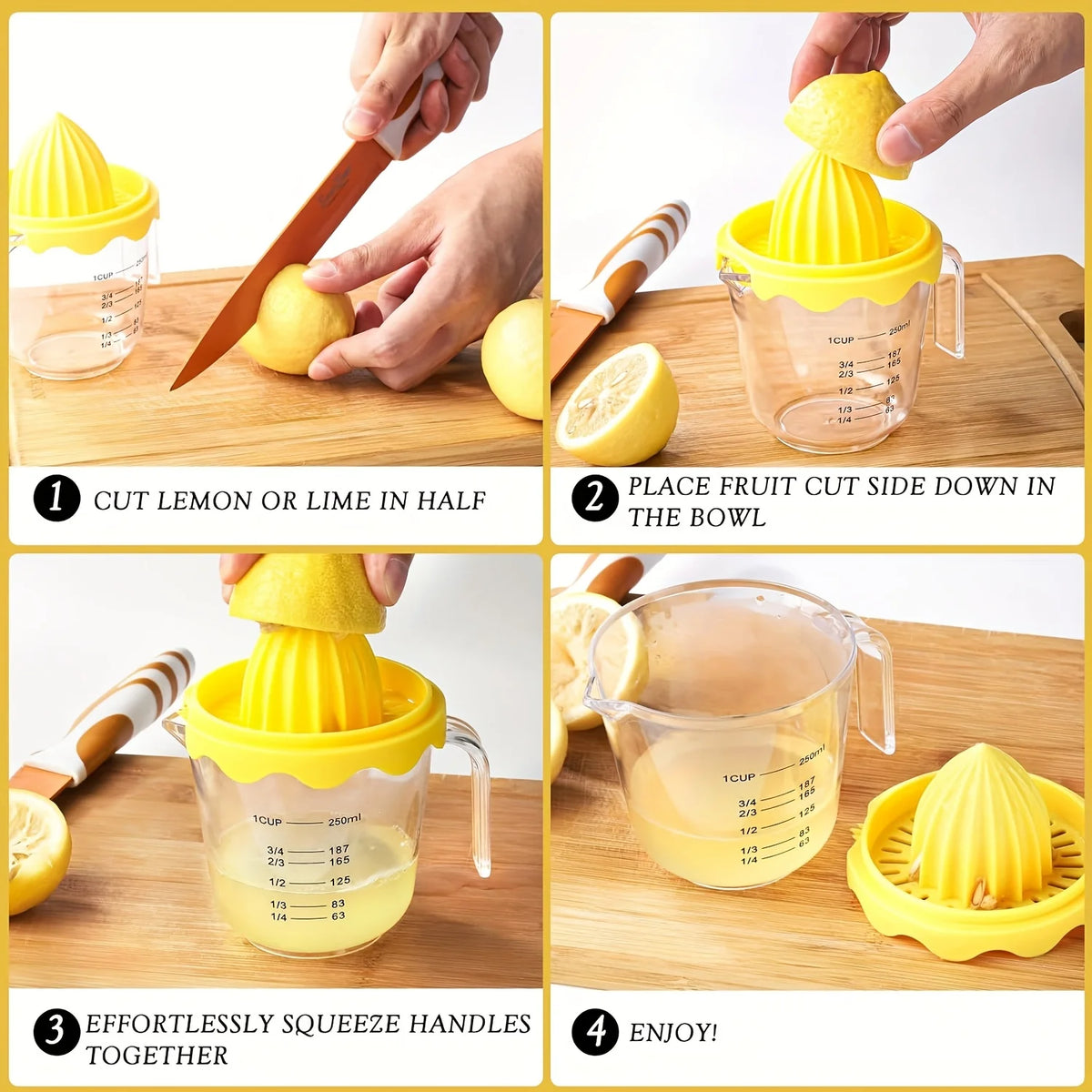 Manual Citrus Juicer, Portable Hand Press for Lemons and Limes