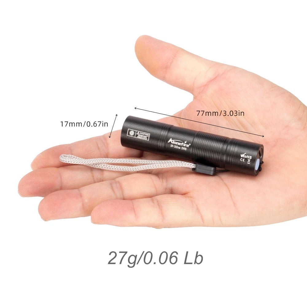 SV98 ladattava 365 nm UV-taskulamppu