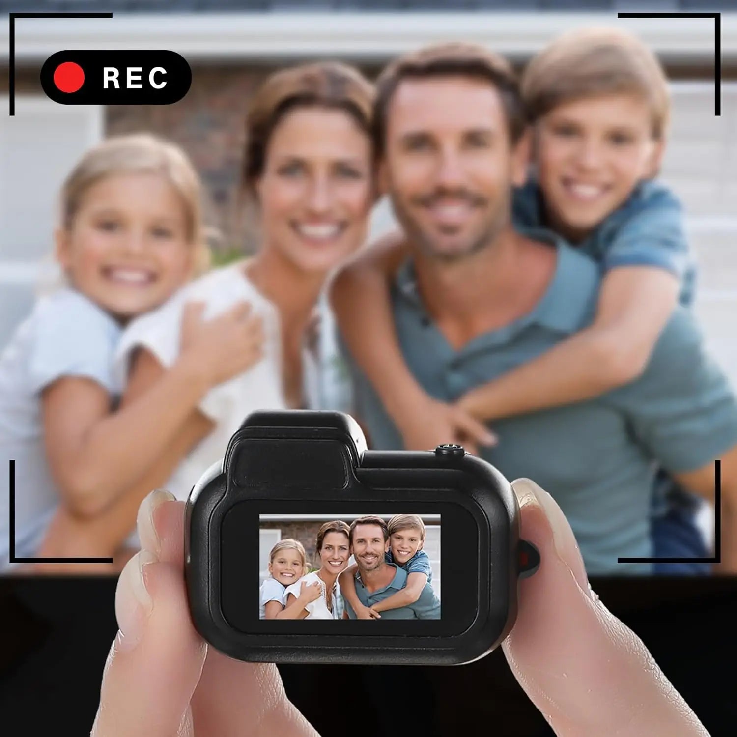 Mini Keychain Camera 1080P Retro Digital Camera with 8GB Card