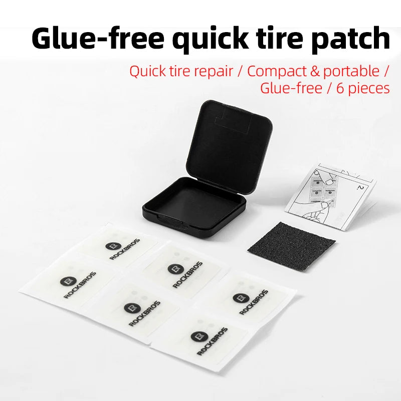 Glue-Free Bicycle Tire Repair Kit for Road & Mountain Bikes