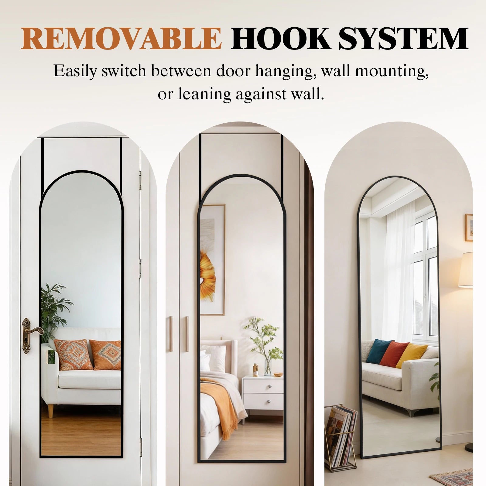 47x14 Full Length Wall Mirror with Aluminum Frame, Hang or Lean