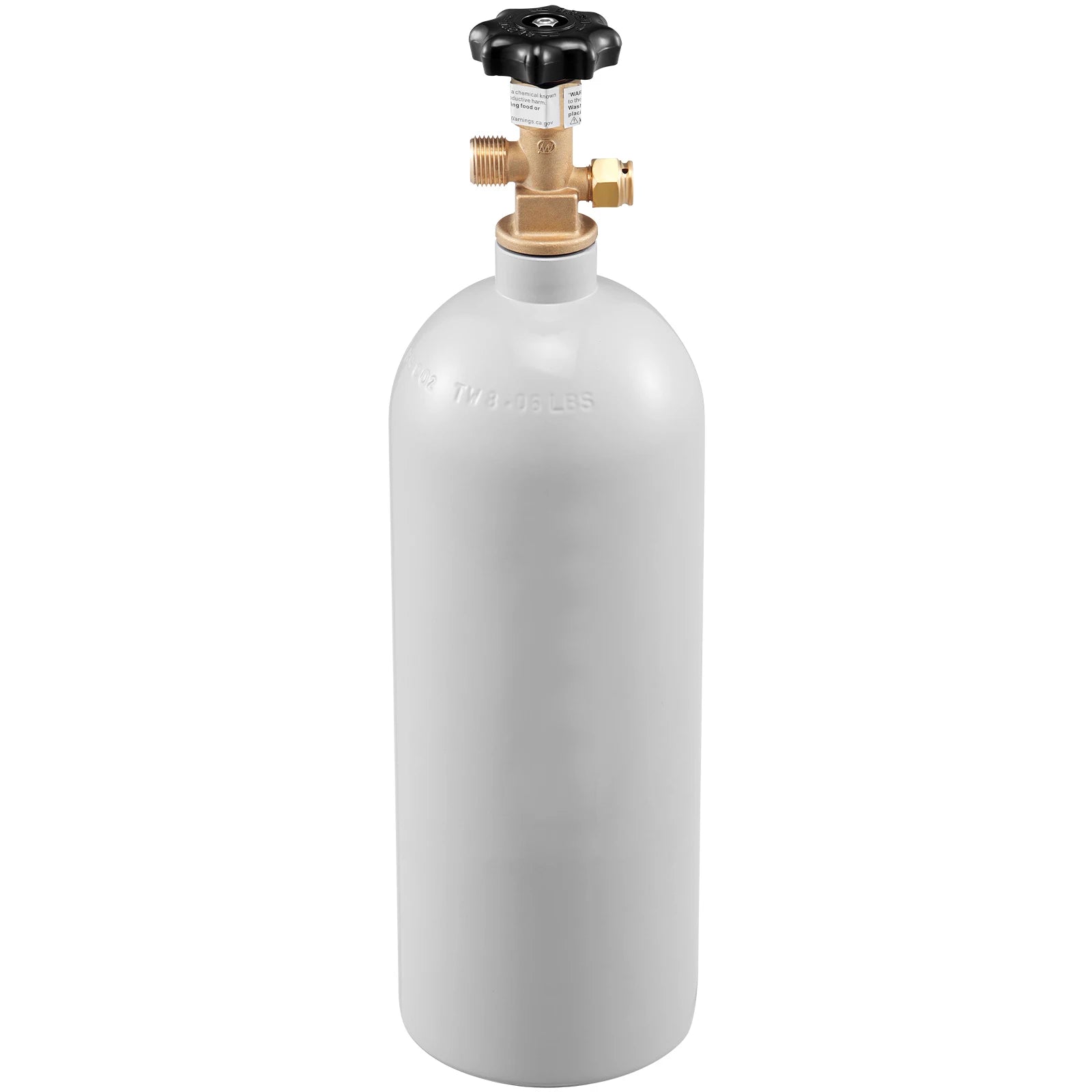 5 lb Aluminum CO2 Cylinder with CGA320 Valve and Gray Coating