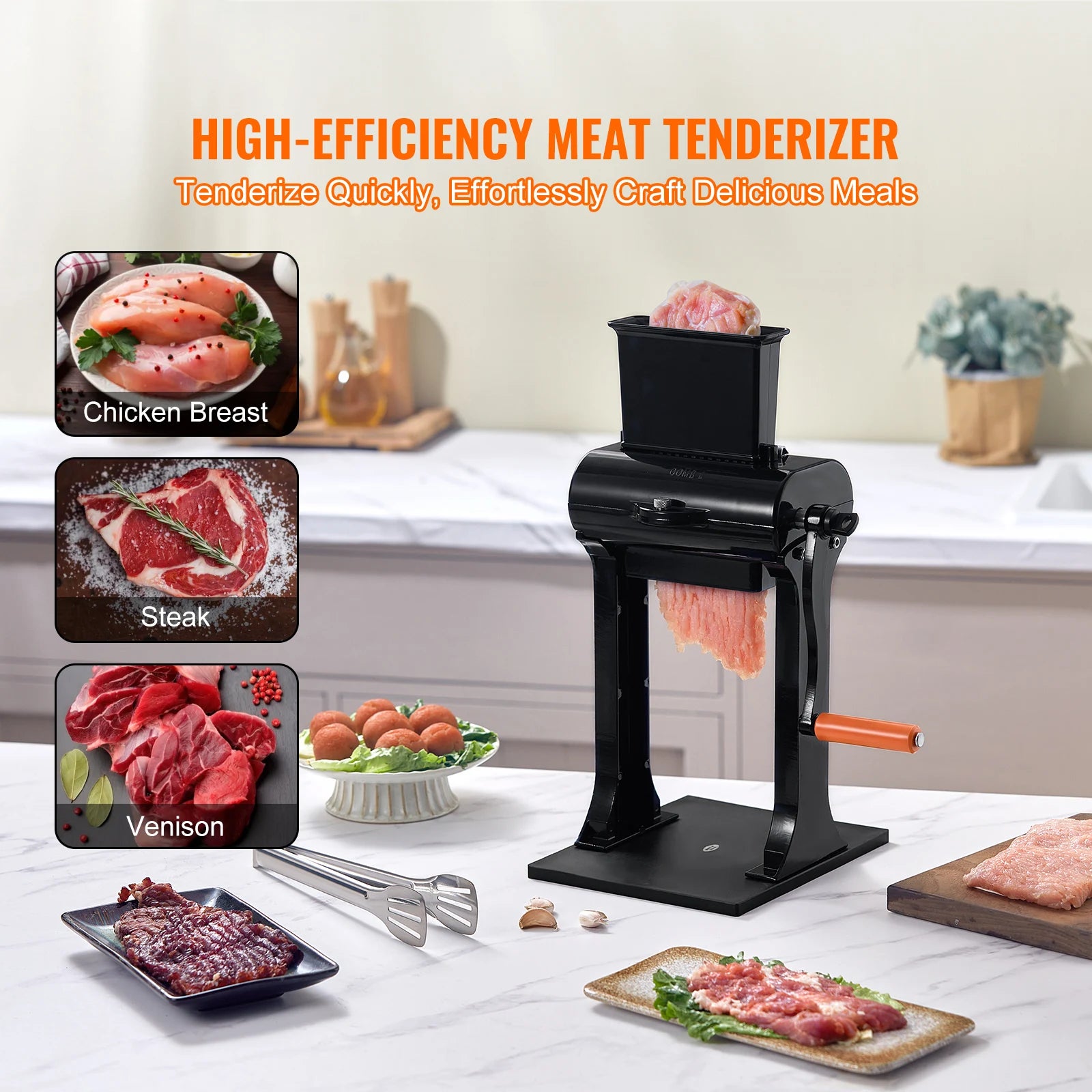 Commercial Manual Meat Tenderizer with 31 Stainless Steel Blades