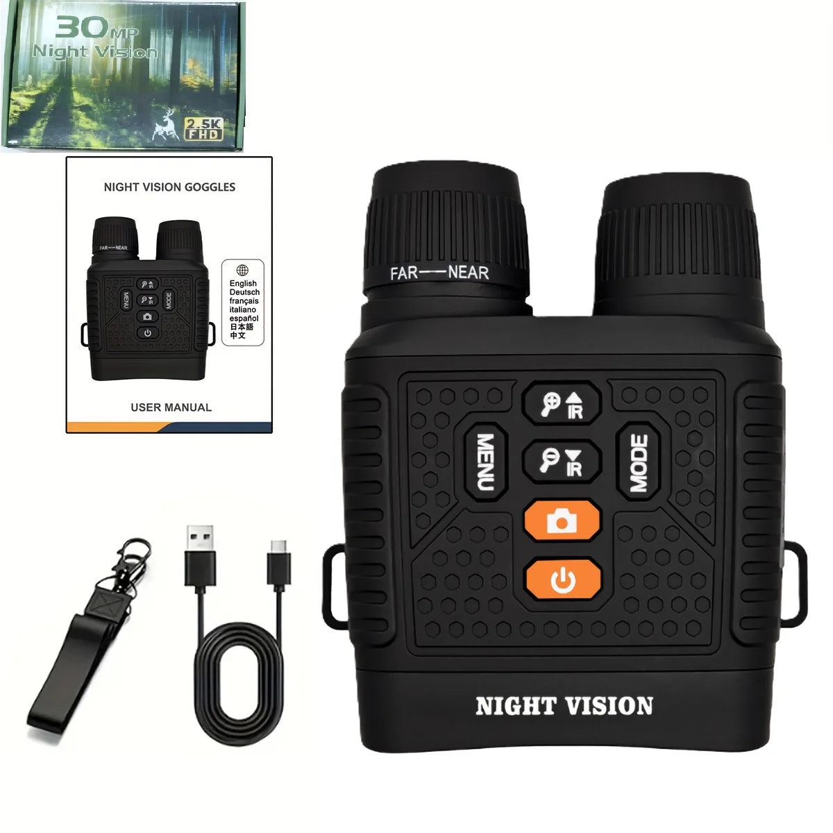 Digital Night-Vision Binoculars with Infrared Light