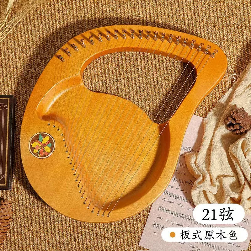 Mahogany Lyre Harp - String and Tuning Options