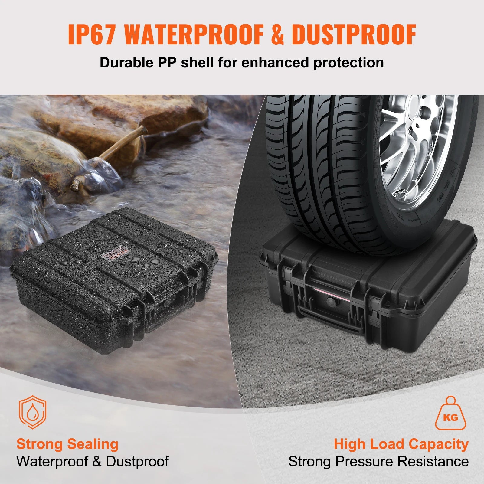 Hard Pistol Case with Pre-Cut Foam IP67 Waterproof TSA Lockable