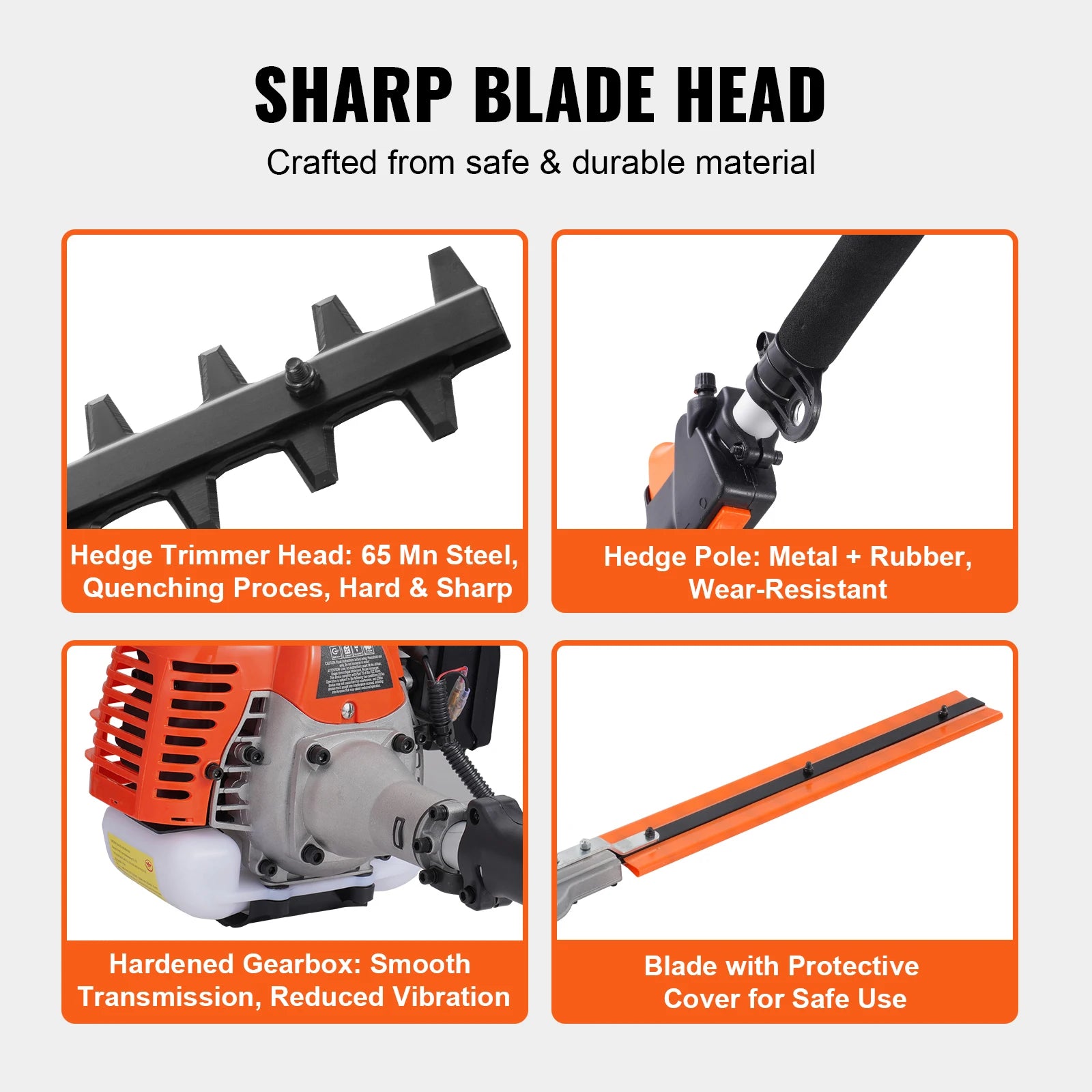 SucceBuy 26CC 5-in-1 Multi-Functional Trimming Tools Gas Hedge Trimmer Weed Eater String Trimmer Edger Pole Saw Chainsaw Pruner
