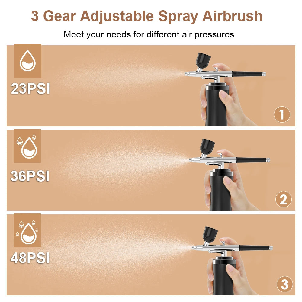 Airbrush Nail With Compressor Portable Airbrush Nail Art Compressor For Nails Cake Painting Crafts Air Brush Kit Nails Spray 