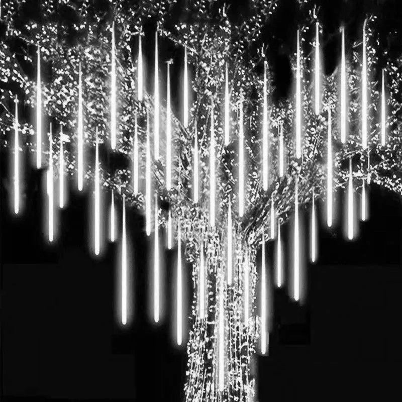 8 Tubes Meteor Shower Rain Led String Lights Street Garlands Christmas Tree Decorations for Outdoor New Year Fairy Garden Lights 