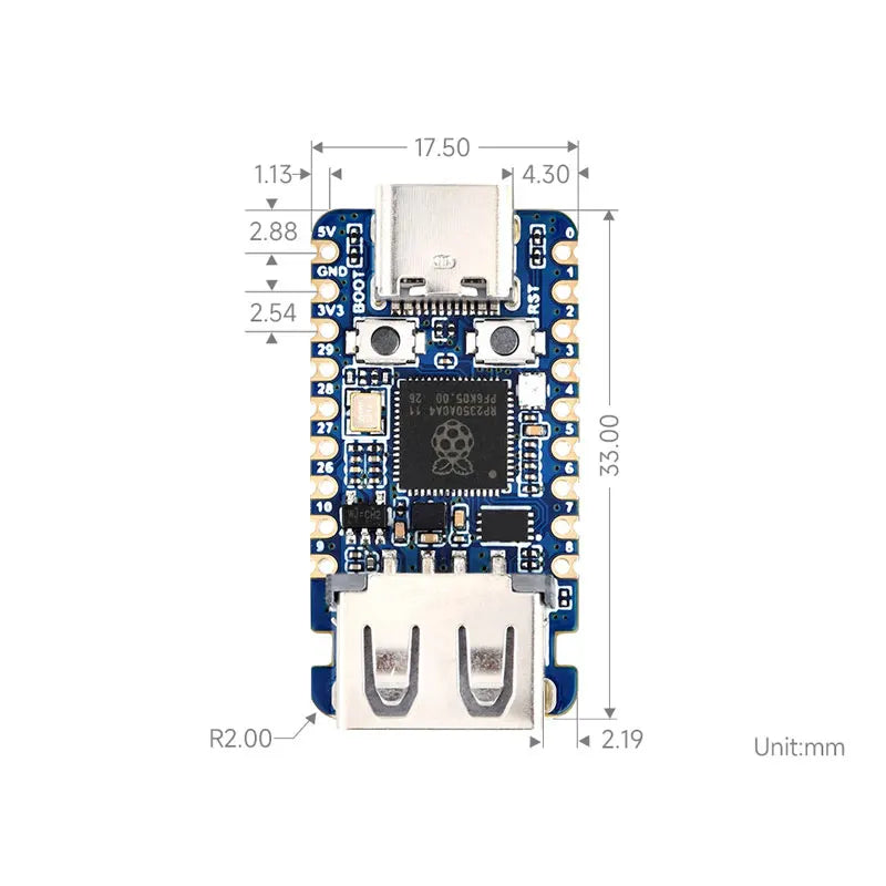 Vývojová doska Raspberry Pi Pico 2 RP2350A s USB