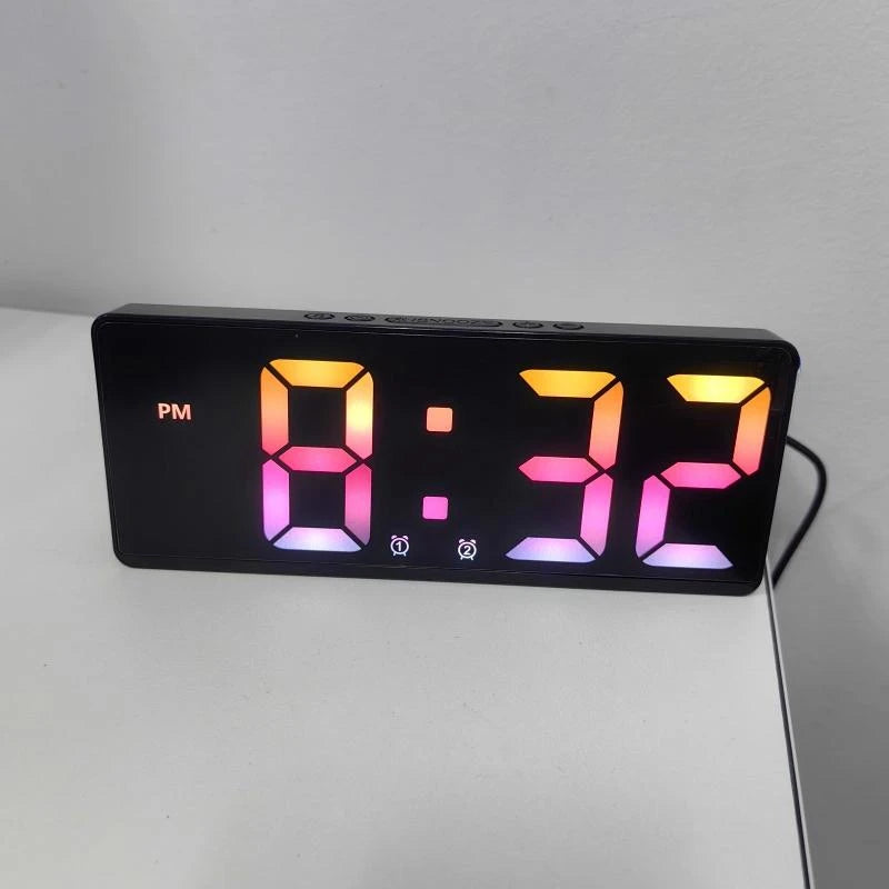 Digital Dual Alarm Clock with Adjustable LED Display
