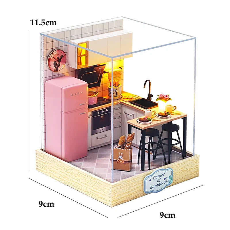 Kit de quarto em miniatura DIY, opções de modelos