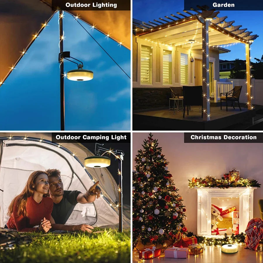 Rechargeable Camping Lantern with 10 m String Light