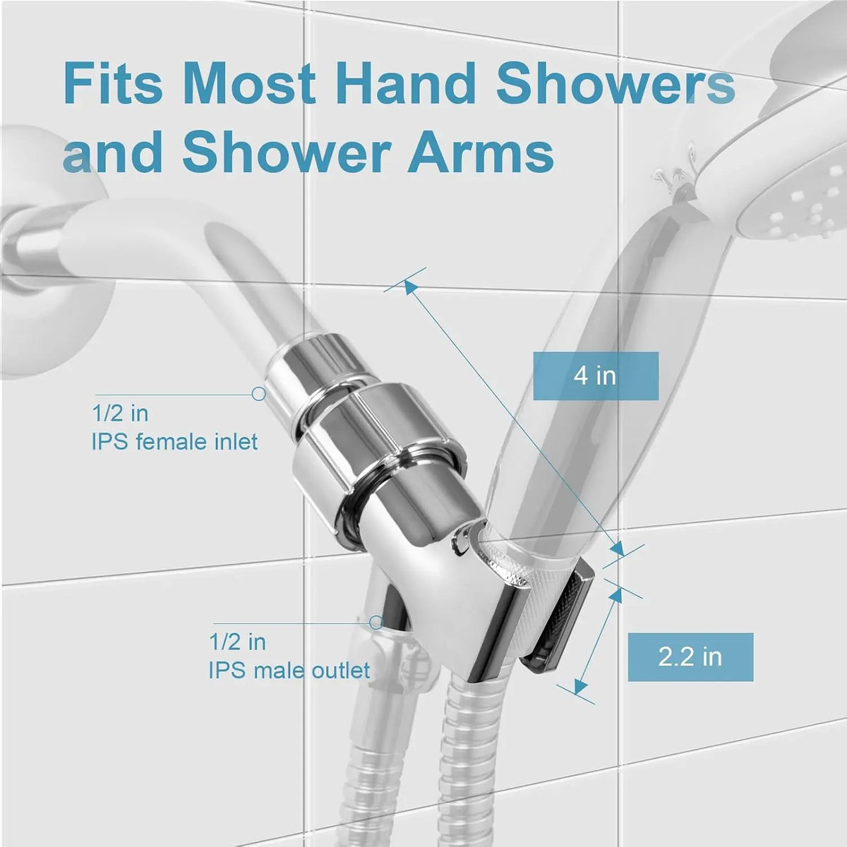Adjustable Handheld Shower Holder, G1/2 Connection