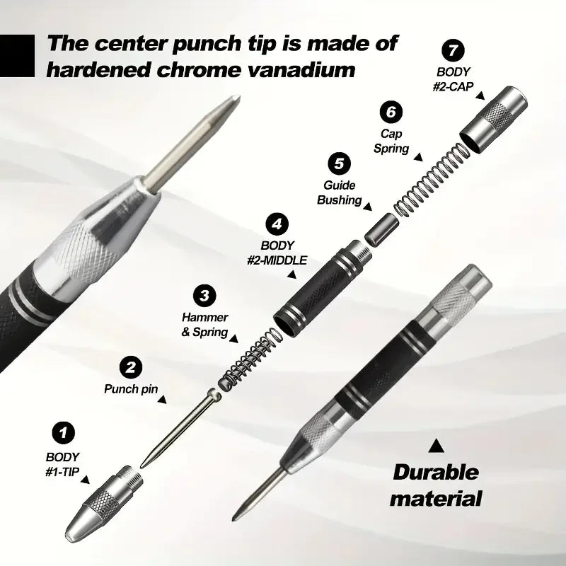 Spring-Loaded Automatic Centre Punch Set