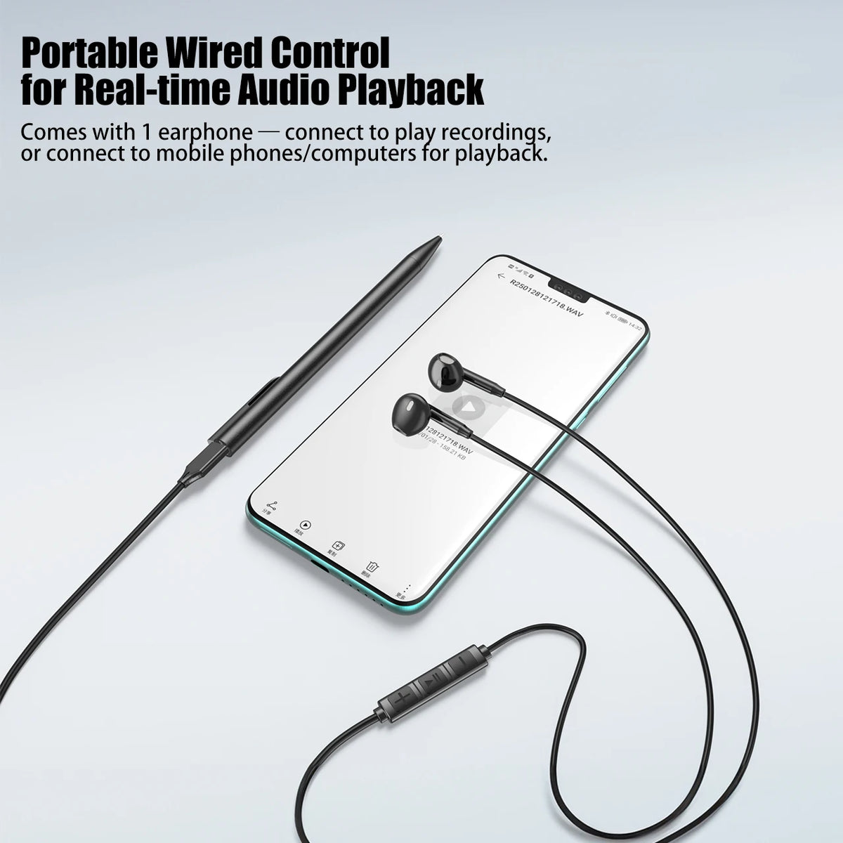 Famue Digital Voice Recorder Professional Activated By Voice MiNi Pen-Style Directly Connects to Phone for File Transfer 64G